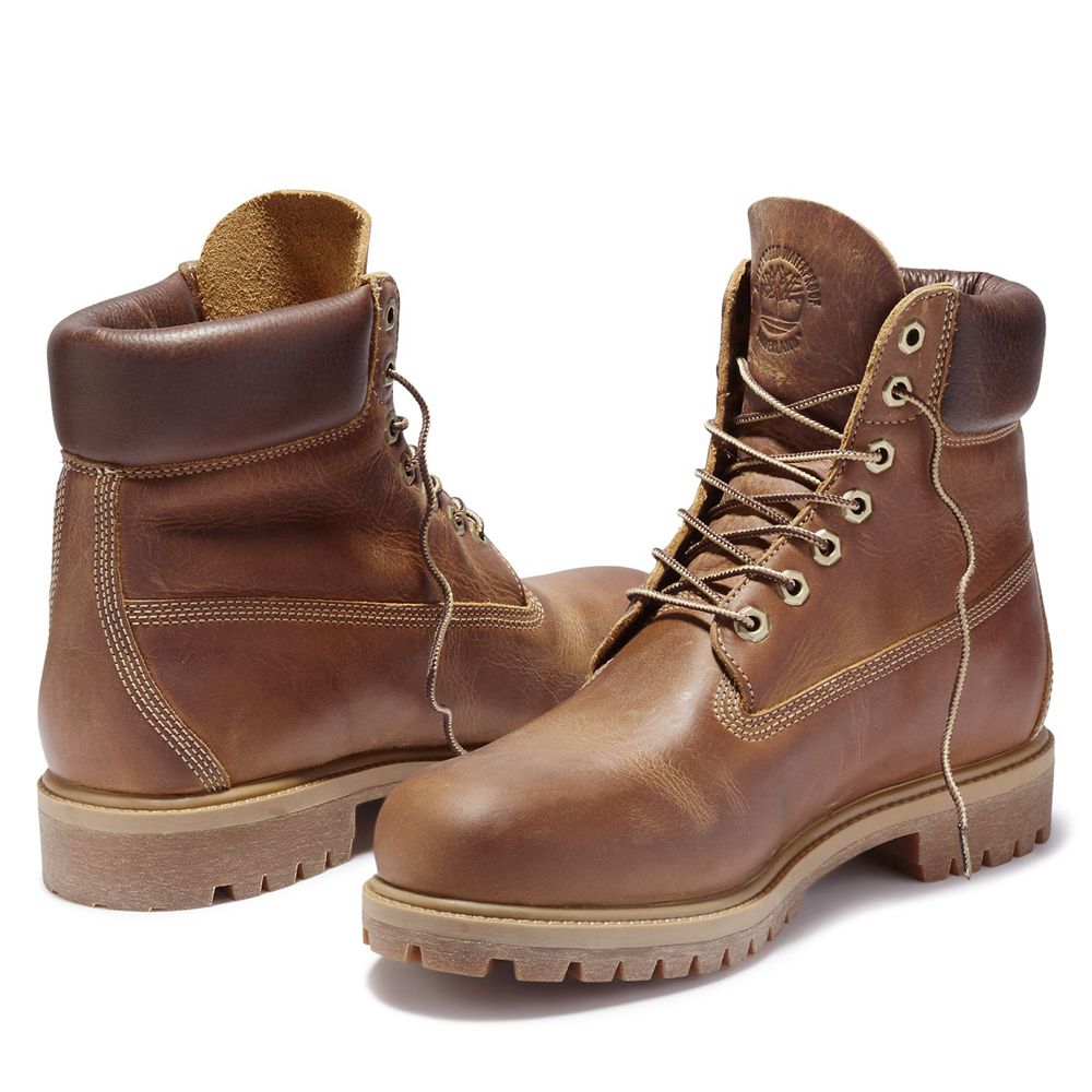 Timberland 6-Inch Μποτακια Ανδρικα Καφε - Heritage Waterproof - Greece 8069742-BV